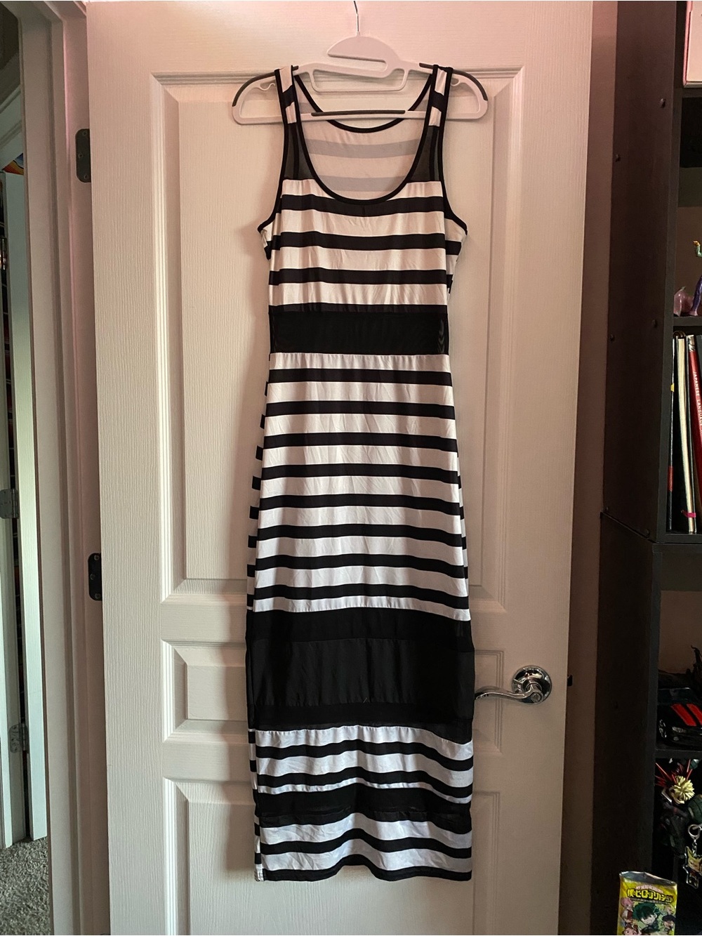 Black & White Striped Tank Maxi Dress